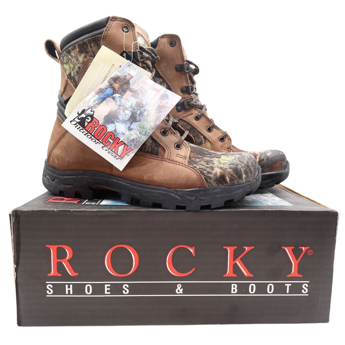 Rocky ProLight 1572 Hunting Boots Mens 9 M Brown Camo Leather Waterproof NWT - take2supply