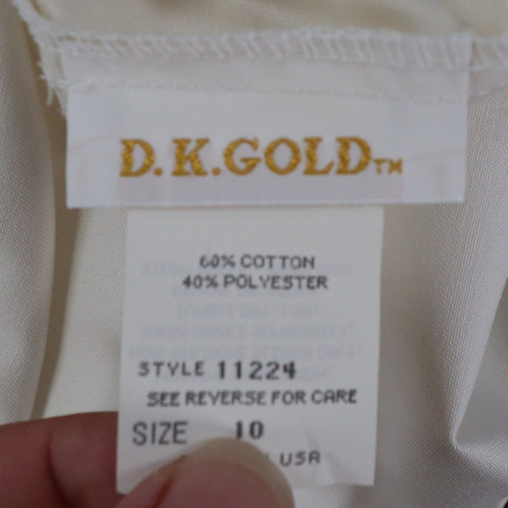 D.K. Gold Pencil Skirt Womens 10 Vintage 90s White Galaxy Stretch Cotton NWT - take2supply