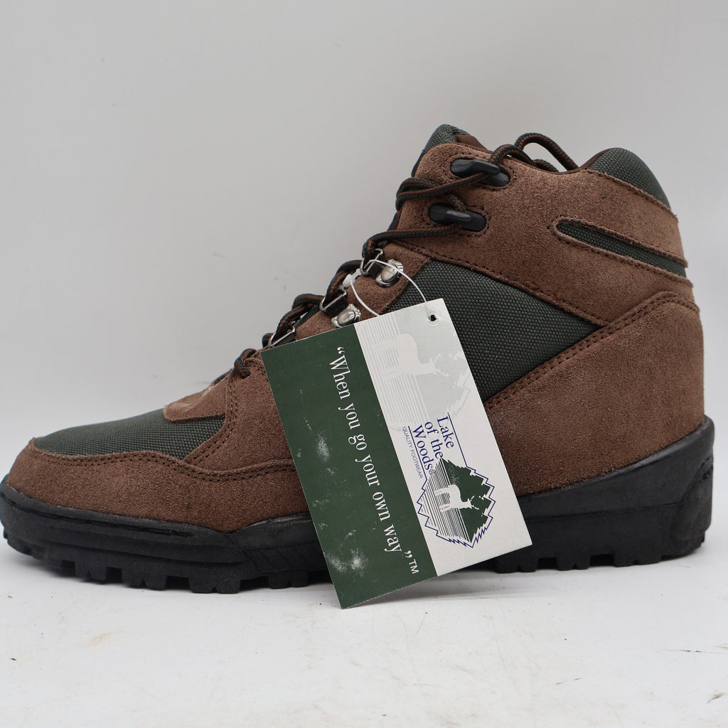 Lake of the Woods Hiking Boots Mens 12M Vintage Brown Suede Canvas Trail Shoes - take2supply