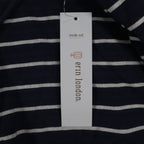 Erin London Womens L Navy White Striped Zip Hoodie Bell Sleeve Pockets NWT - take2supply