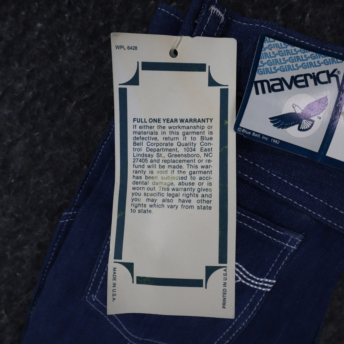 Vintage Maverick Girls Jeans 8 Slim Blue Straight Leg Denim NOS - take2supply