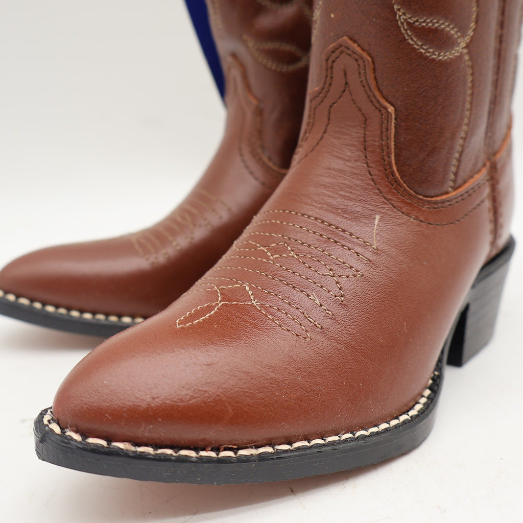 Acme Cowboy Boots Kids Size 10 D Vintage Brown Leather Made in USA NIB 2406 - take2supply