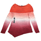 Tribal Asymmetrical Top Womens XL Tawny Red Ombre Space Dye Cowl Neck NEW - take2supply
