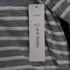 Erin London Womens M Gray White Striped Lace Up Hooded Tunic Top NWT - take2supply