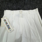 On The Verge 90s Vintage Pleated Shorts Womens 12 White Cotton NWT Made in USA - take2supply