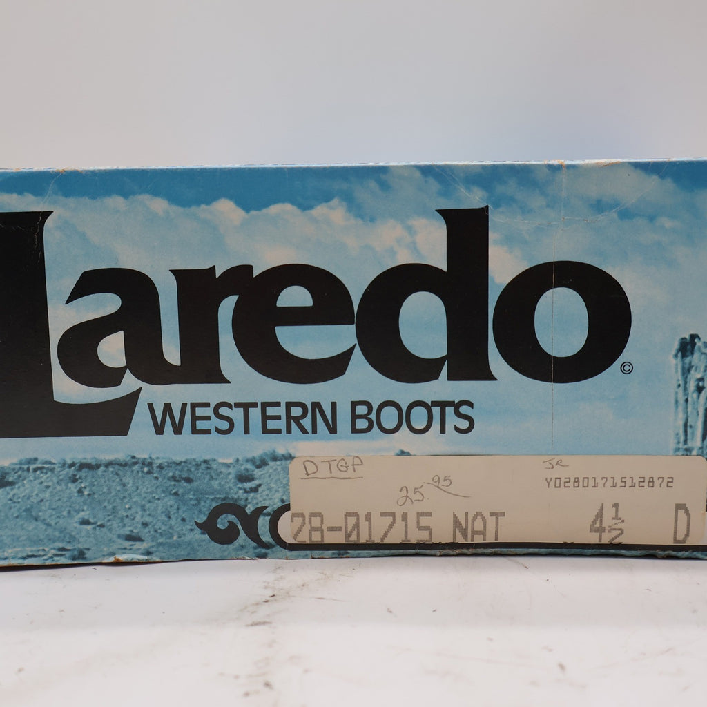 Laredo Western Boots Kids 4.5 D Vintage Natural Tan Leather Cowboy 28-01715 NAT - take2supply