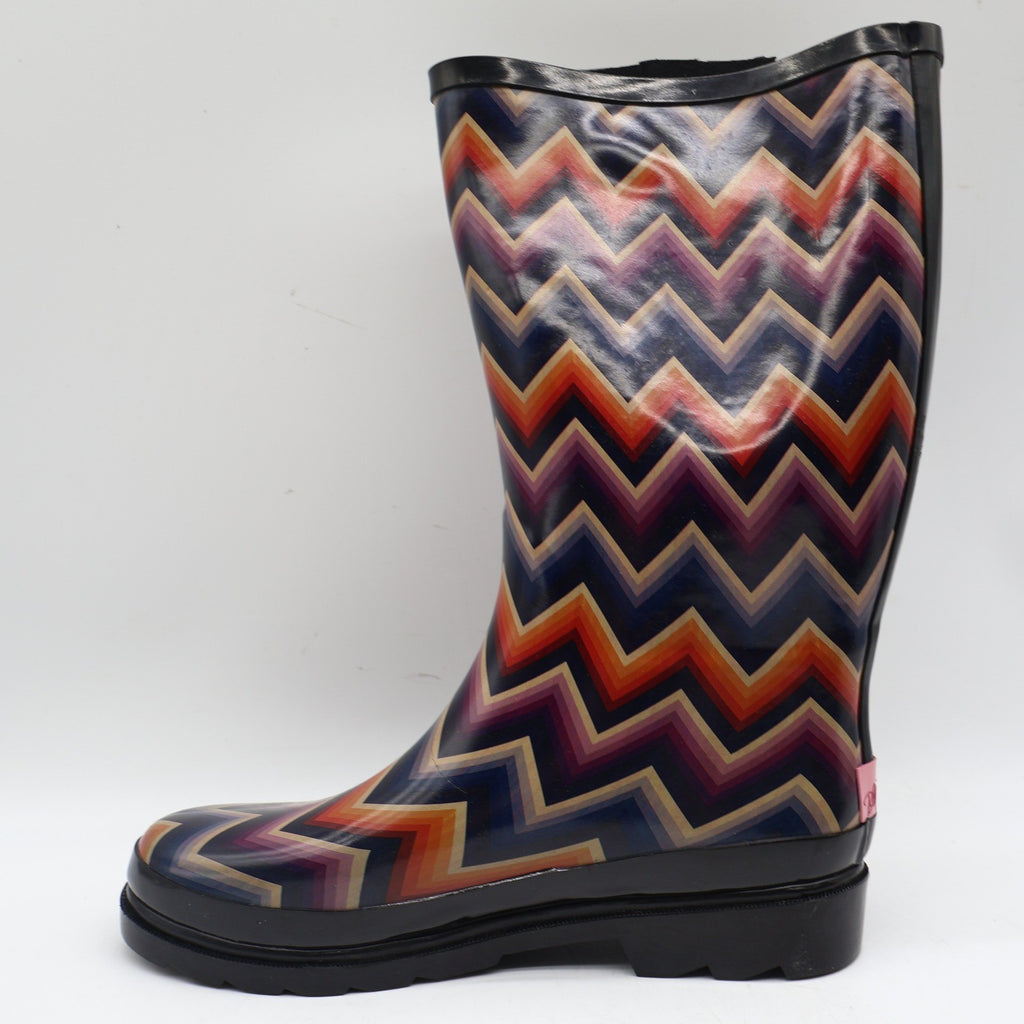 Blazin Roxx Chandra Rain Boots Womens 9 NWT Chevron Multicolor Rubber Waterproof - take2supply
