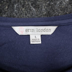 Erin London Top Womens Large NWT Blue Rhinestone Embellished Balloon Sleeve - take2supply