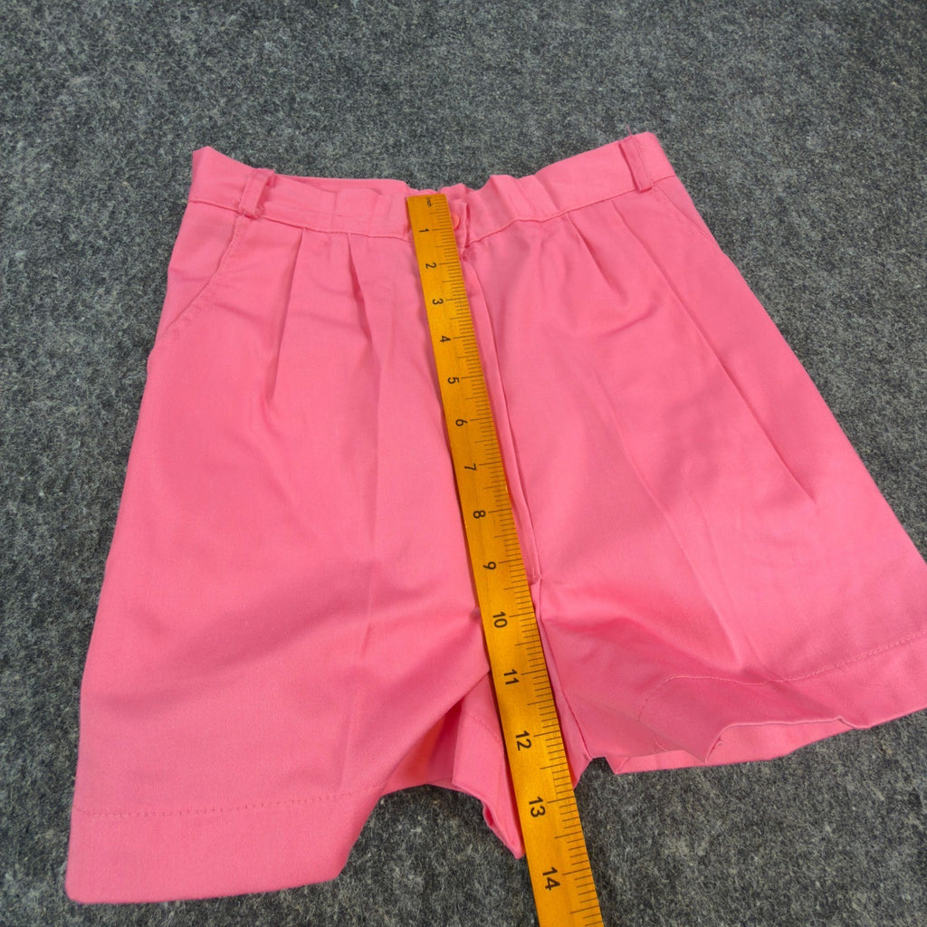 Gazelle Pleated Shorts Womens 5/6 Pink Cotton High Waist Vintage 80s USA - take2supply