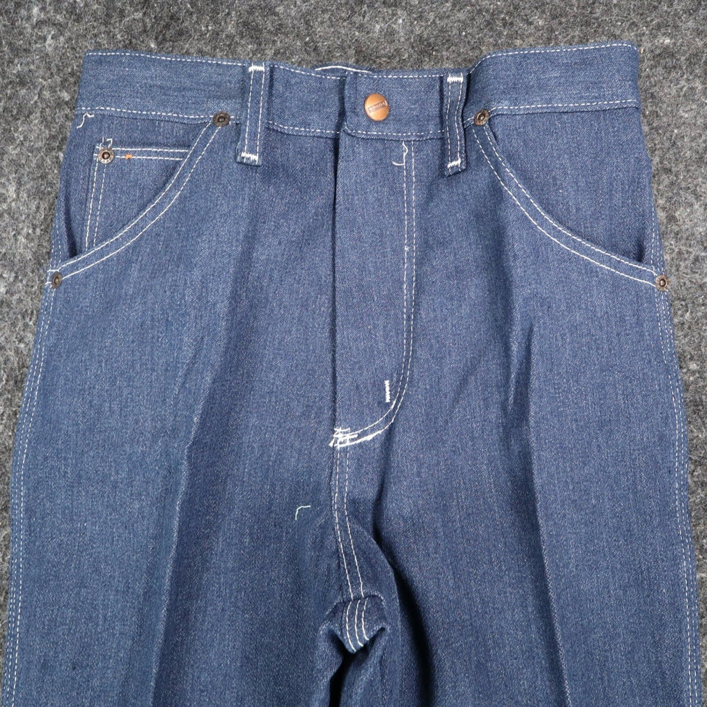 Maverick Straight Leg Jeans Boys 14 Regular Vintage 70s Blue Deadstock USA Made - take2supply