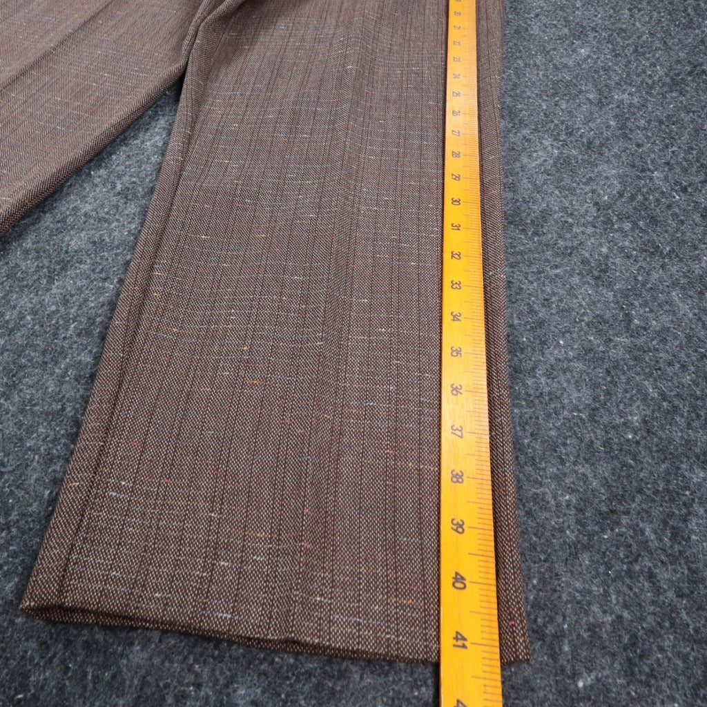 Southern Lady Pull On Pants Womens 14 Brown Hickory Elastic Waist Textured 58A2 - take2supply