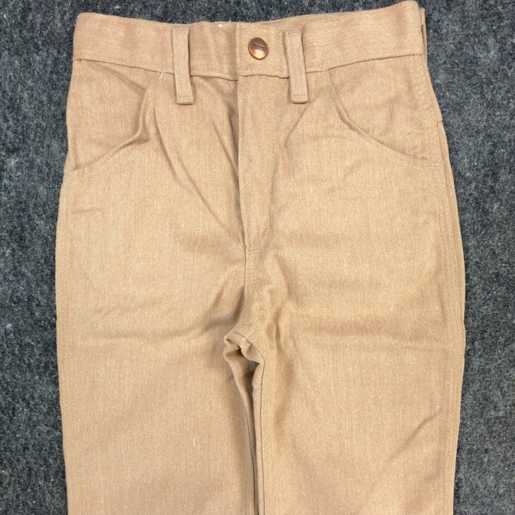 Maverick Vintage 70s Flare Pants Girls 10 Slim Beige USA NOS NWT 23.5x28 - take2supply