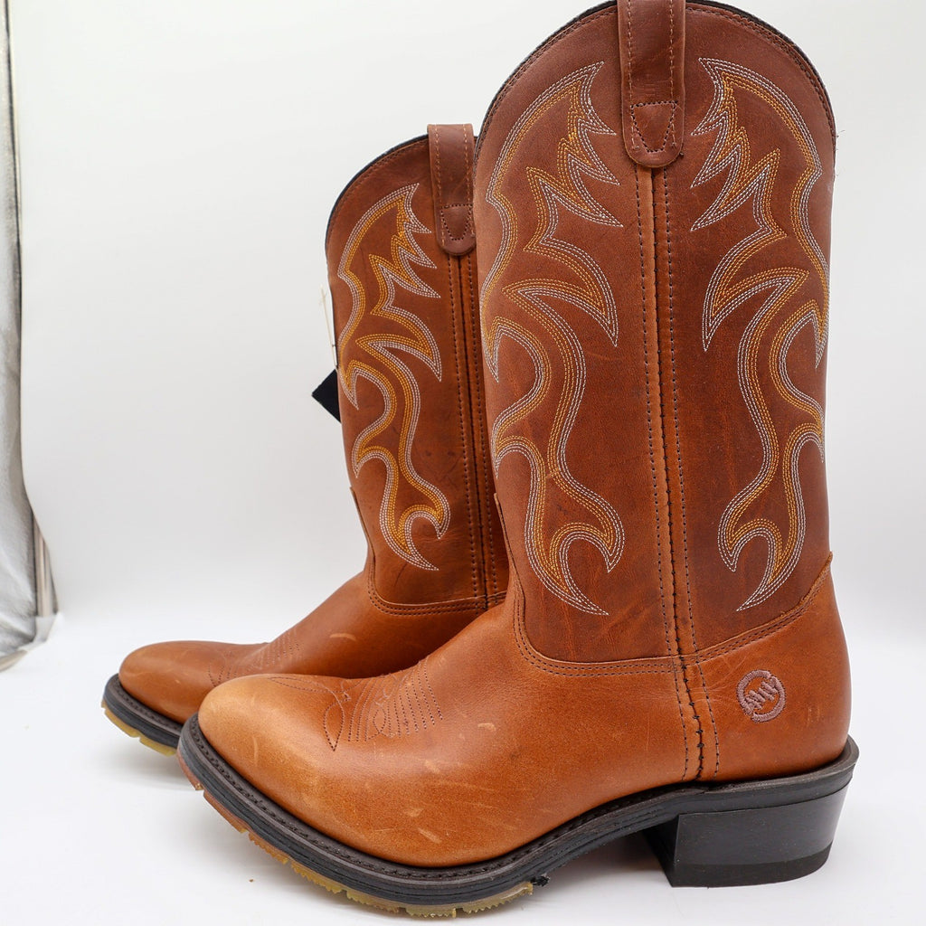 Double-H 3229 AG7 Western Work Boots Mens 10.5 D Brown Leather NWT Deadstock - take2supply