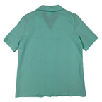 Fran Keene Vintage 70s Blouse Womens 10 Aqua Mint Green Short Sleeve Button Up - take2supply