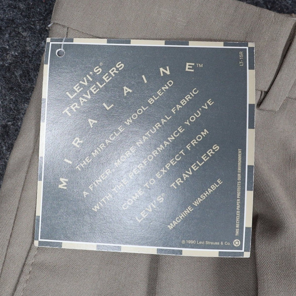 Levi's Travelers Dress Pants Mens 32x32 Vintage 90s Tan Wool Blend Pleated New - take2supply