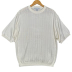 IRVINE PARK Mens XLG Cream Cable Knit Short Sleeve Sweater - take2supply