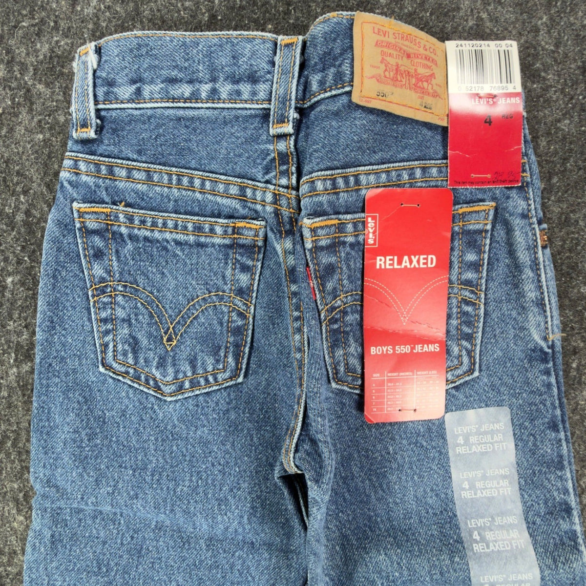 Levi's Vintage 90s Boys 4 Regular 550 Relaxed Fit Jeans Blue Denim NWT - take2supply