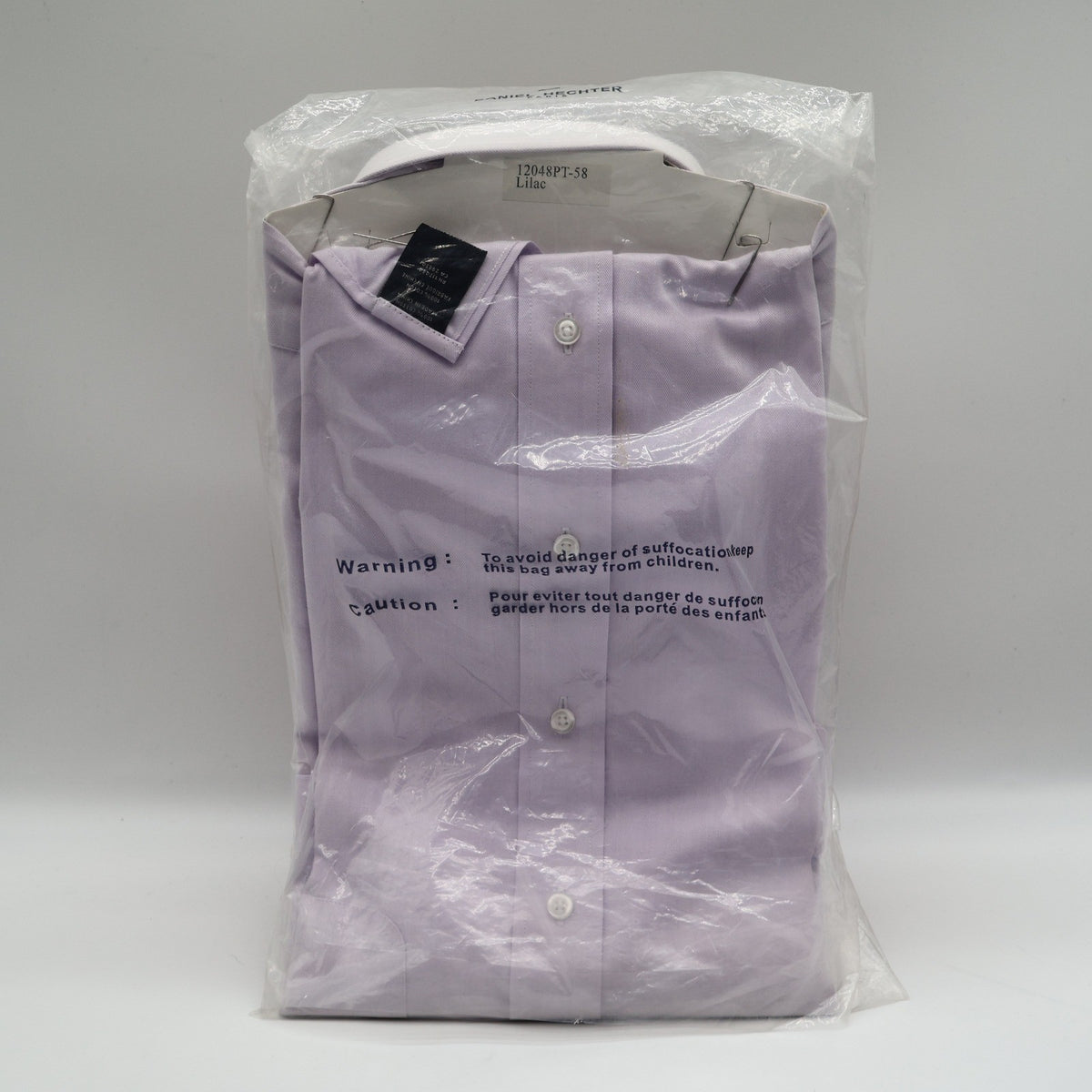 Daniel Hechter Shirt 15.5 34/35 Lilac Herringbone Non Iron Cotton New Packaged - take2supply