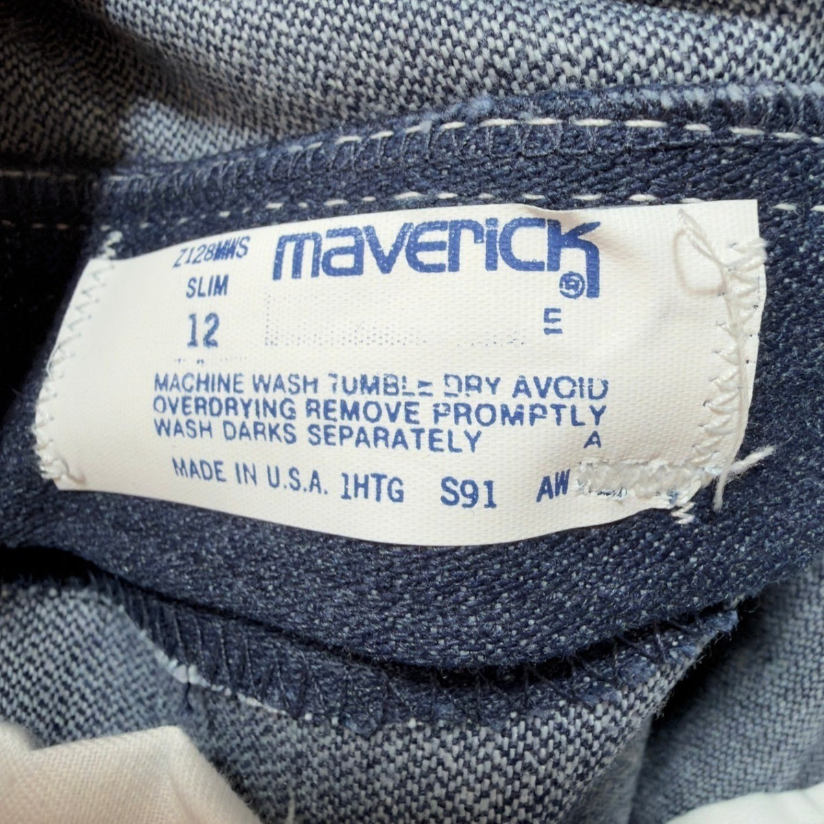 Maverick Vintage 70s Jeans Boys 12 Slim Blue USA Made NOS NWT 24x27 - take2supply