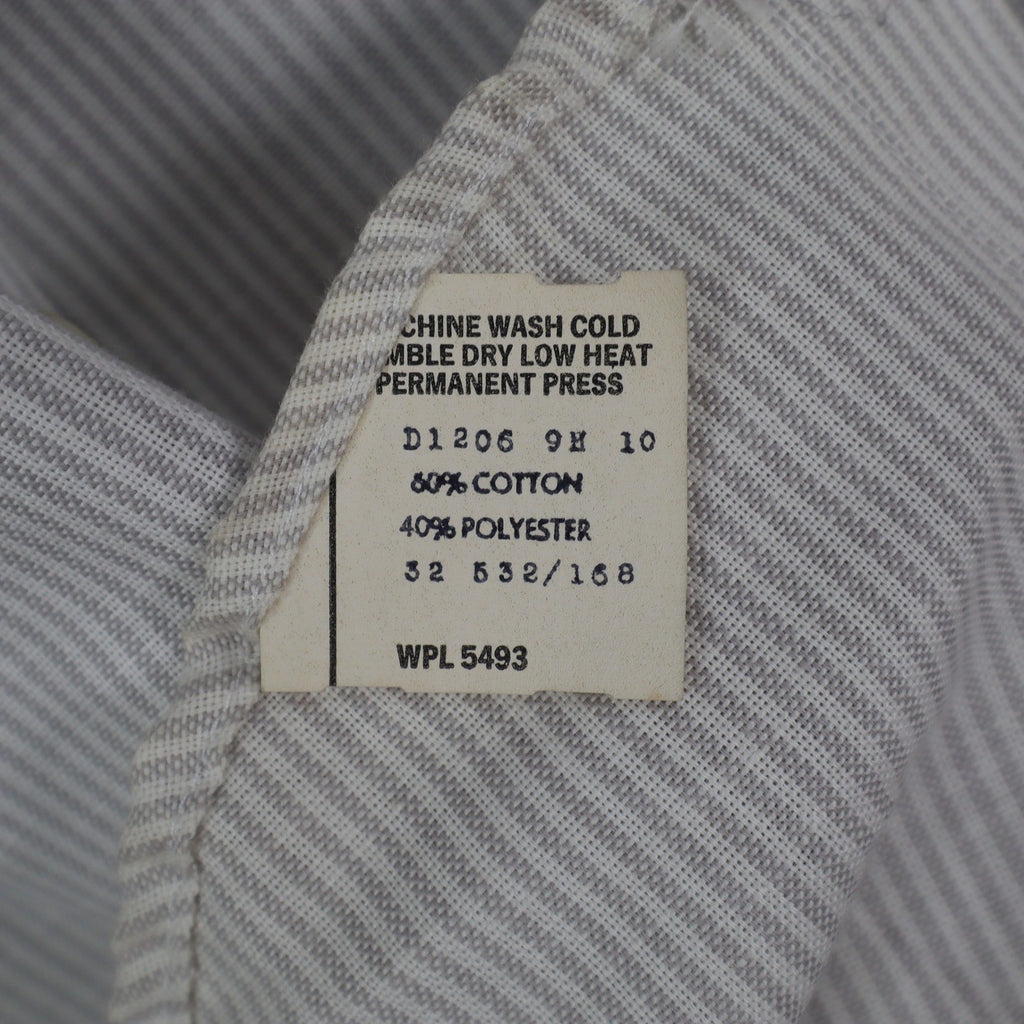 Dee Cee Striped Button Up Shirt Womens 9/10 Vintage 80s Gray Cotton Blend USA - take2supply