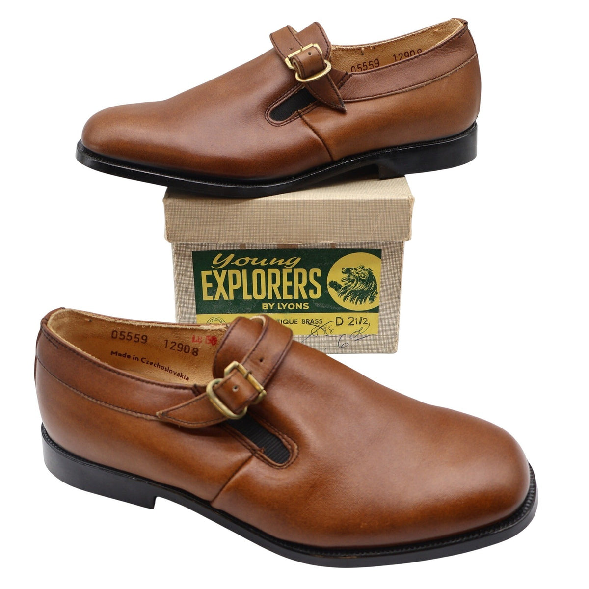 Young Explorers Lyons Boys Loafers 2.5 Vintage Leather Monk Strap Antique Brass - take2supply