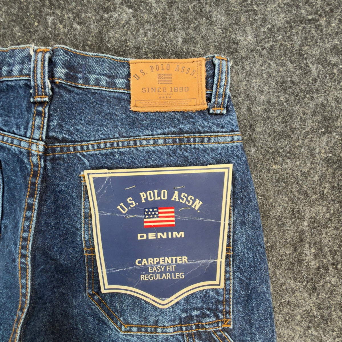 U.S. Polo Assn Carpenter Jeans Boys 14 Blue Cotton Easy Fit Utility NWT - take2supply