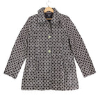 Moka Sport Geometric Box Check Coat Womens Size M Brown Beige Button Up Jacket - take2supply