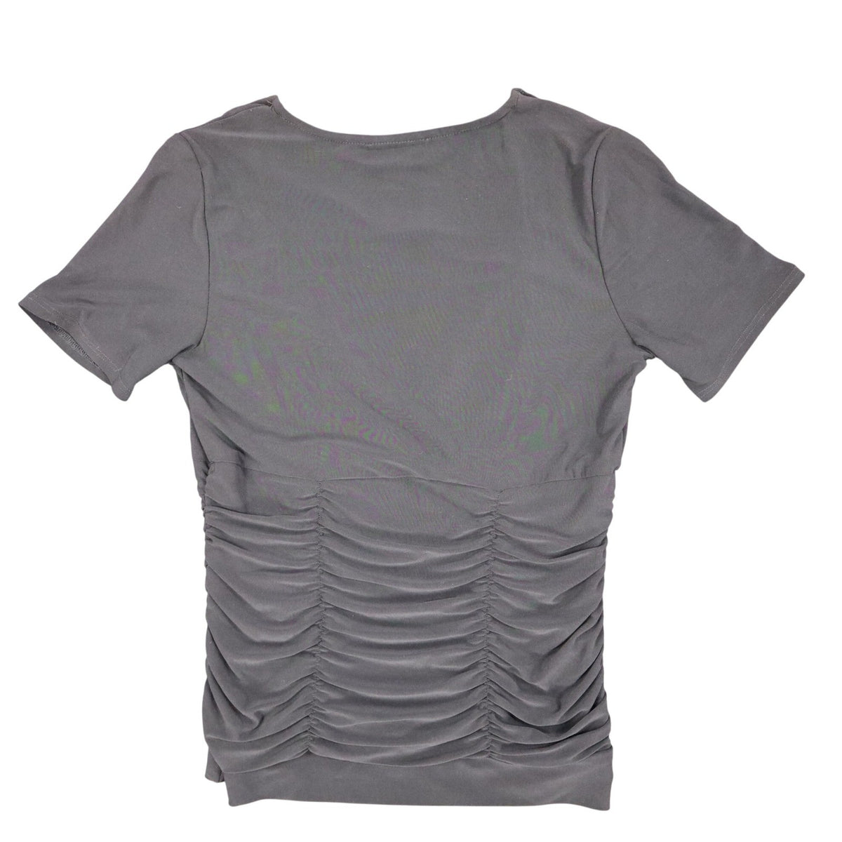 Zoe Ruched V-Neck Top Womens P/S Y2K Deadstock Gray Short Sleeve Canada C1212 - take2supply
