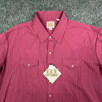 ELY CATTLEMAN Modern Western Shirt Mens XXL Burgundy Pearl Snap NWT - take2supply