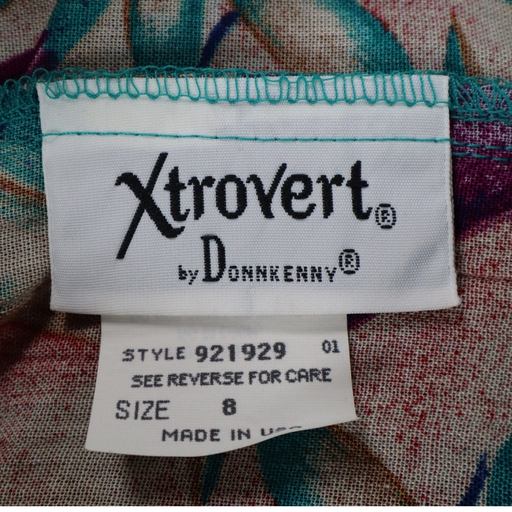 Xtrovert by Donnkenny Skirt Womens 8 Vintage 90s Rayon Tropical Floral Midi USA - take2supply