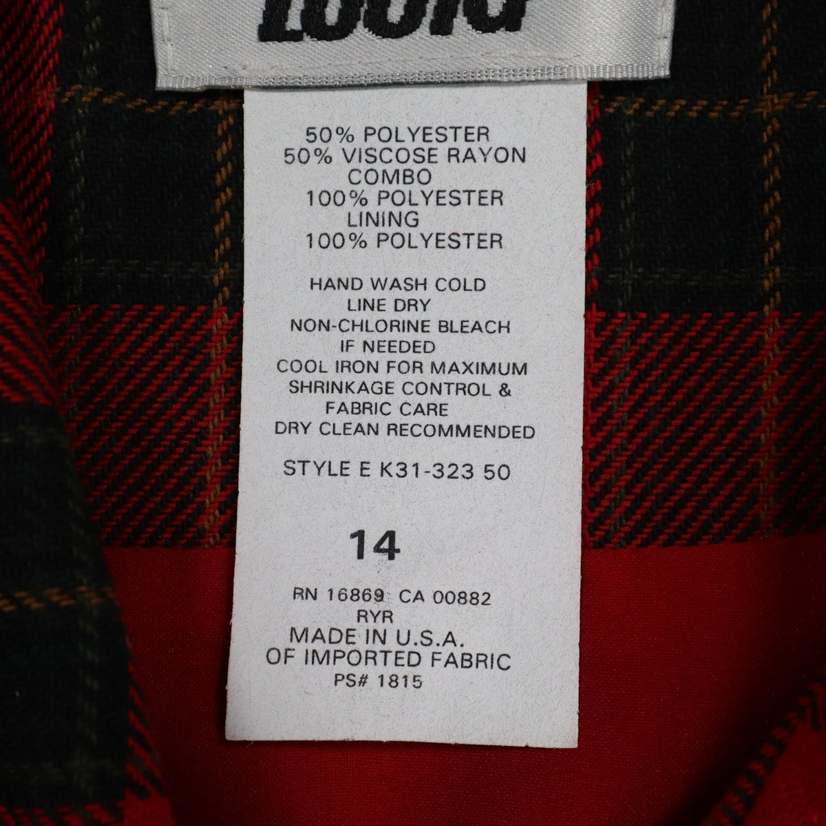 Lucia Plaid Vest Womens 14 Vintage 90s Red Tartan Gold Button Made in USA NWT - take2supply