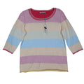 Variations Sweater Womens Large Multi Pastel Striped 3/4 Sleeve Cotton V1860 - take2supply