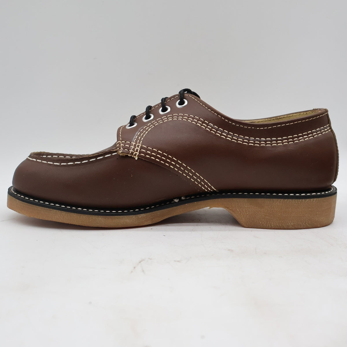 Cedar Crest Service Shoes Mens 6.5 Brown Leather Vintage Moc Toe Oxford Work - take2supply