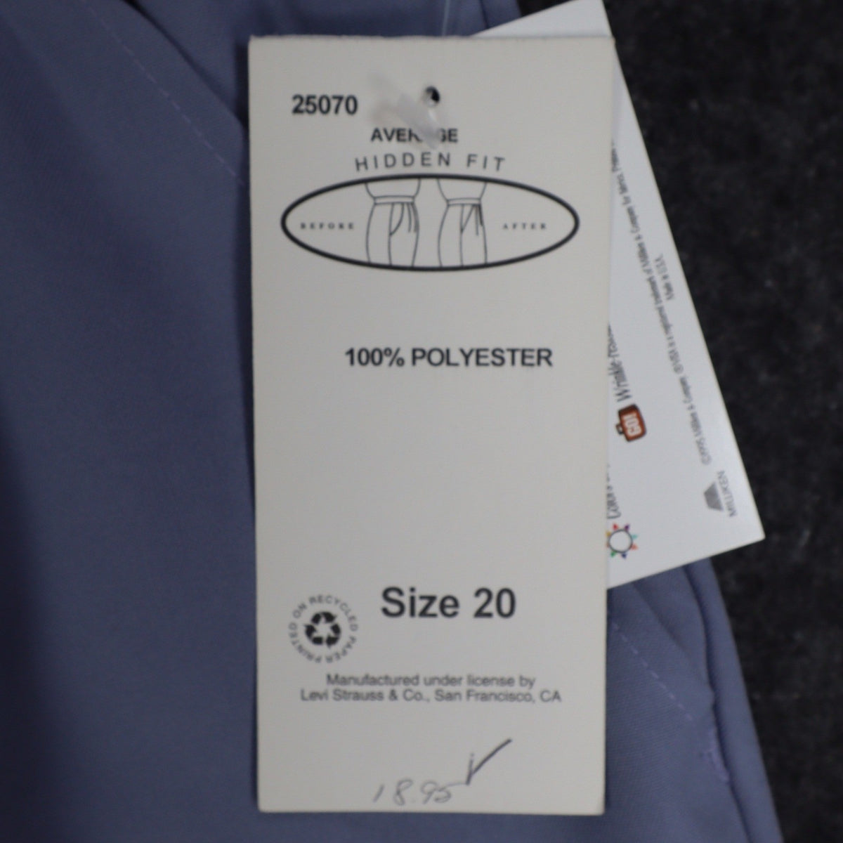 Levi Strauss Bend Over Pants Womens 20 AVG Vintage 90s Blue Elastic Waist Slacks - take2supply