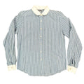 Bobbie Brooks Vintage 80s Striped Blouse Womens 5/6 Blue Cotton Blend NWT - take2supply