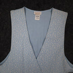 D.K. Gold by Donnkenny Reversible Vest 1X Vintage 90s Blue Floral Cotton NWT - take2supply