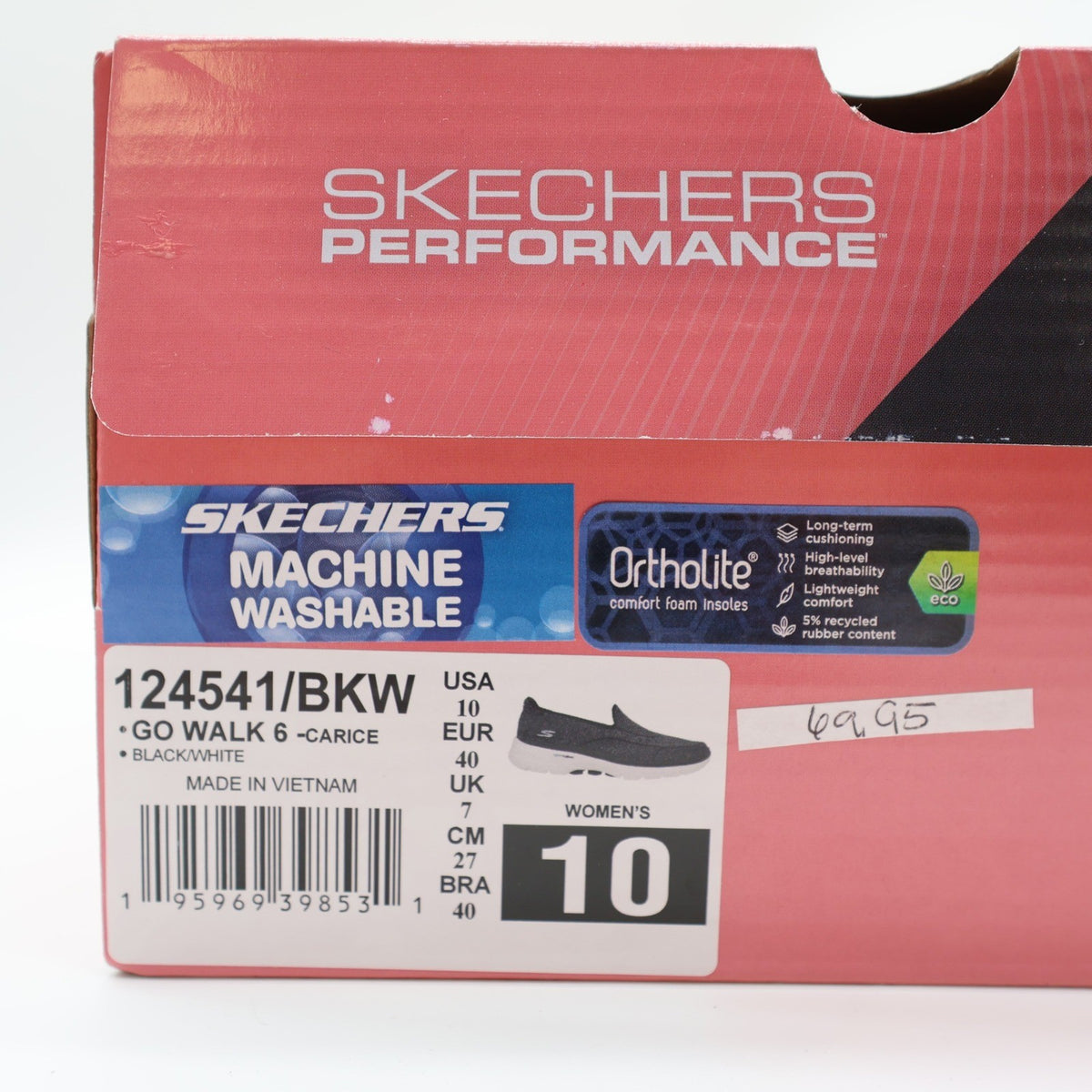 Skechers Go Walk 6 Carice Womens Size 10 Black Grey Slip On Walking Shoes 124541 - take2supply