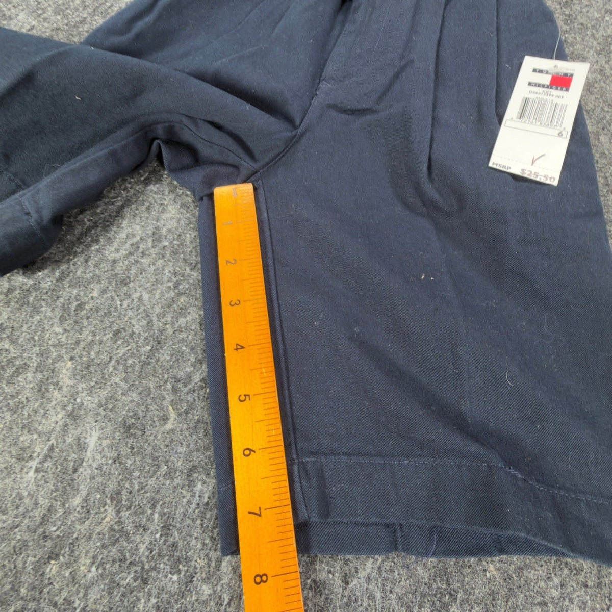 Tommy Hilfiger Y2K Pleated Chino Shorts Kids 6 Navy Blue Cotton NWT - take2supply