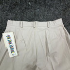 On The Verge Vintage 90s Pleated Shorts Womens 12 Beige Cotton NWT Made in USA - take2supply