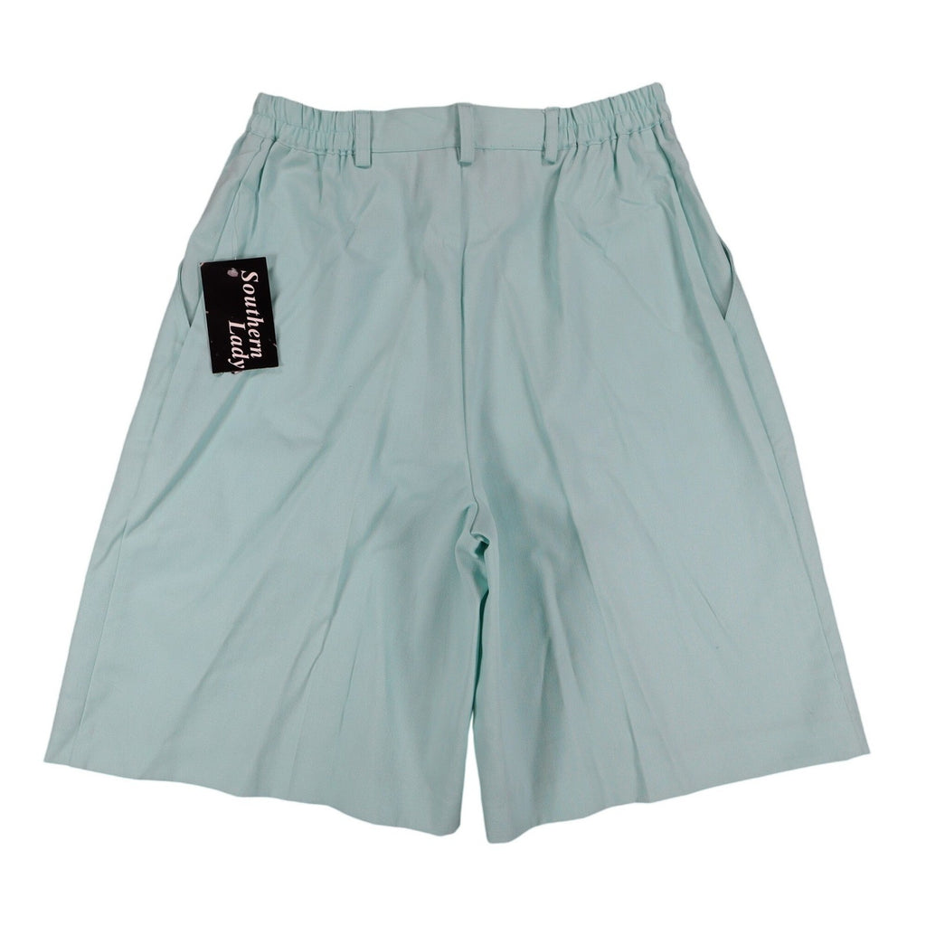 Southern Lady Pleated Shorts Womens 8 Vintage Aqua Green Cotton Twill NWT 5V00 - take2supply
