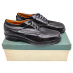 Walker Shoes Vintage Black Leather Oxford Shoes Mens 7.5 Deadstock Uniform Dress - take2supply