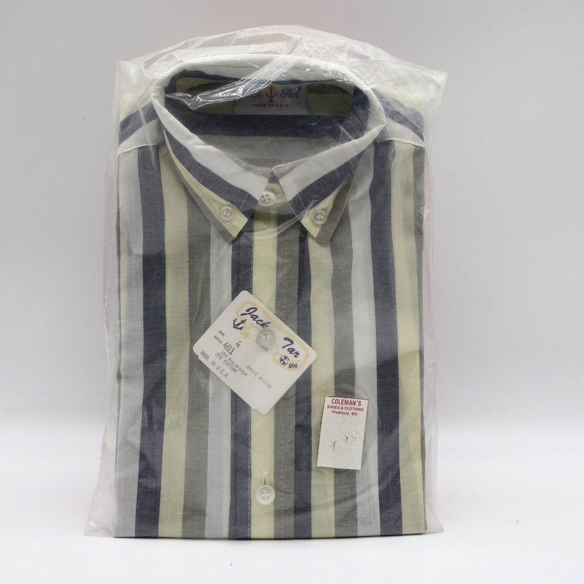 Jack Tar Shirt Boys 4 Striped Short Sleeve Button Down Collar USA NWT - take2supply