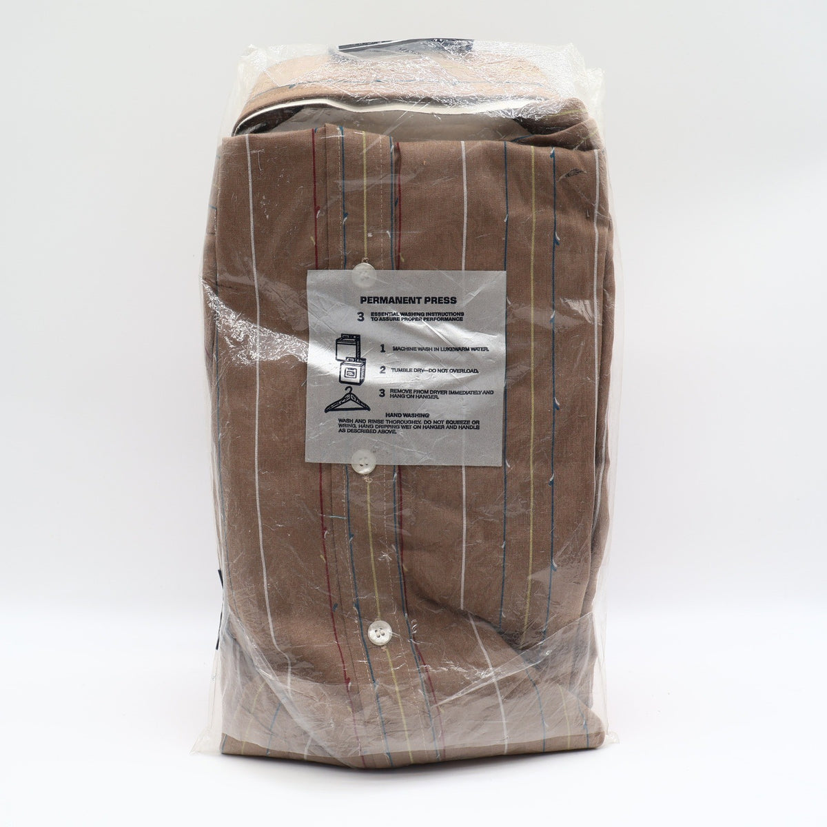 Cambridge Ltd Shirt Mens M Vintage Brown Striped Button Down USA Deadstock - take2supply