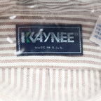 Kaynee Shirt Boys 6 Brown White Stripe Long Sleeve Button Down Cotton Blend USA - take2supply