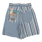Lee Striped Denim Shorts Girls 8 Slim Vintage 90s USA Deadstock Blue White - take2supply