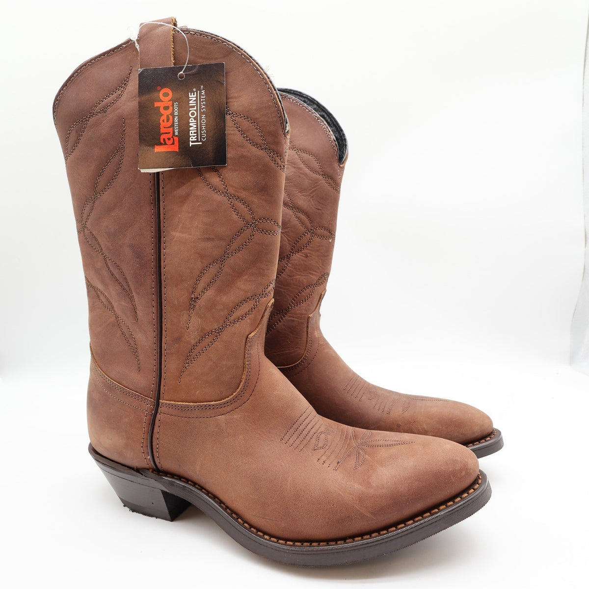 Laredo Western Boots Mens 8.5 D Tan Leather Cowboy Roping 28-1805 NWT - take2supply