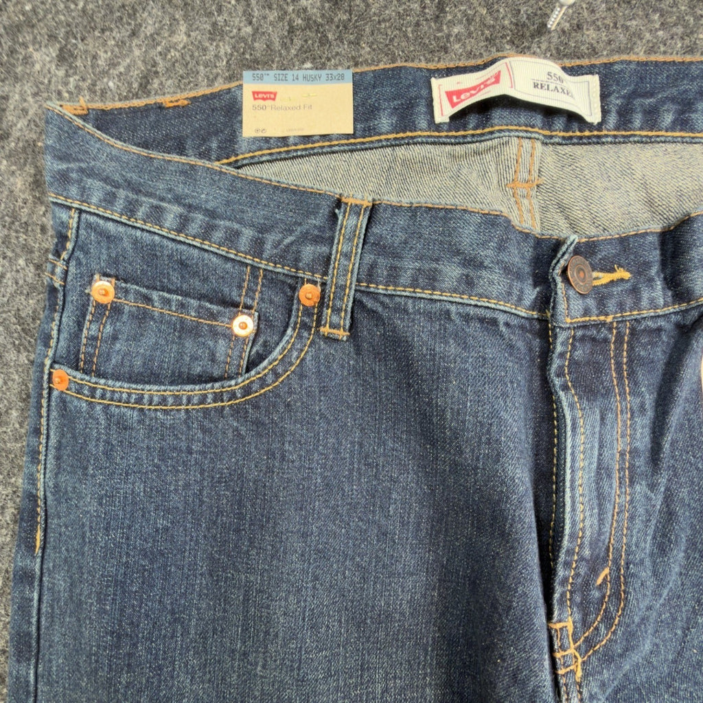 Levis 550 Relaxed Fit Jeans Boys Size 14 Husky 33x28 Blue Denim NWT - take2supply