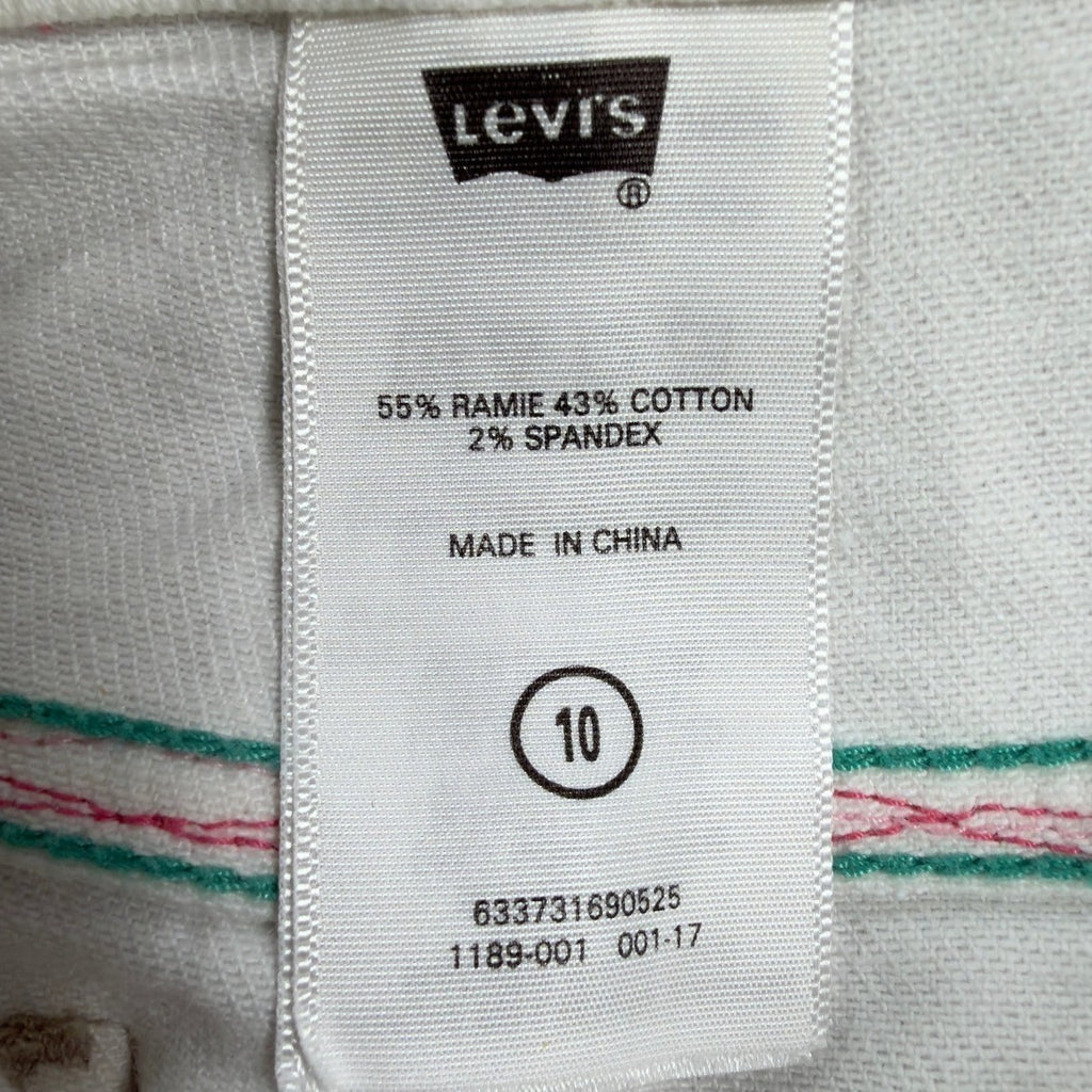 Levi's Y2K Denim Bermuda Shorts Girls 10 White Ramie Blend NWT - take2supply