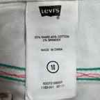 Levi's Y2K Denim Bermuda Shorts Girls 10 White Ramie Blend NWT - take2supply