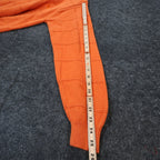 IZOD Sweater Mens Medium Orange 100% Cotton Crewneck Grid Texture Knit Classic - take2supply